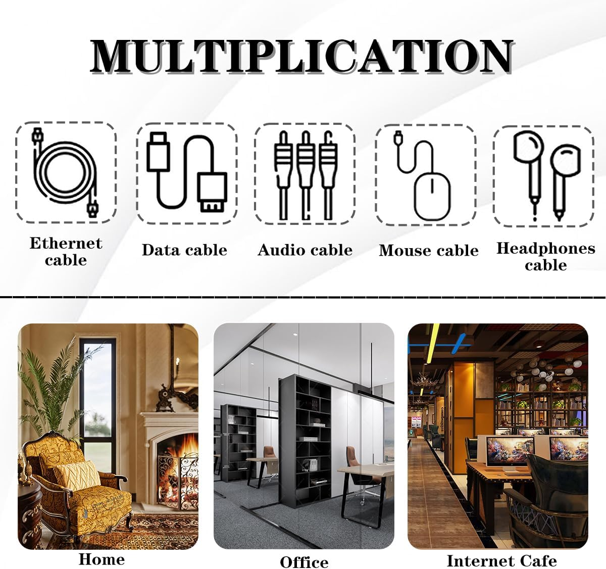 Reusable Adhesive Cable Management, 50 Set (2 Size) Cable Ties Adhesive Mounts, Multi-Purpose Cable Tidy Clips, Adjustable Cable Zip Ties, Cord Holders for Home and Office Desk Organization - White image number 5