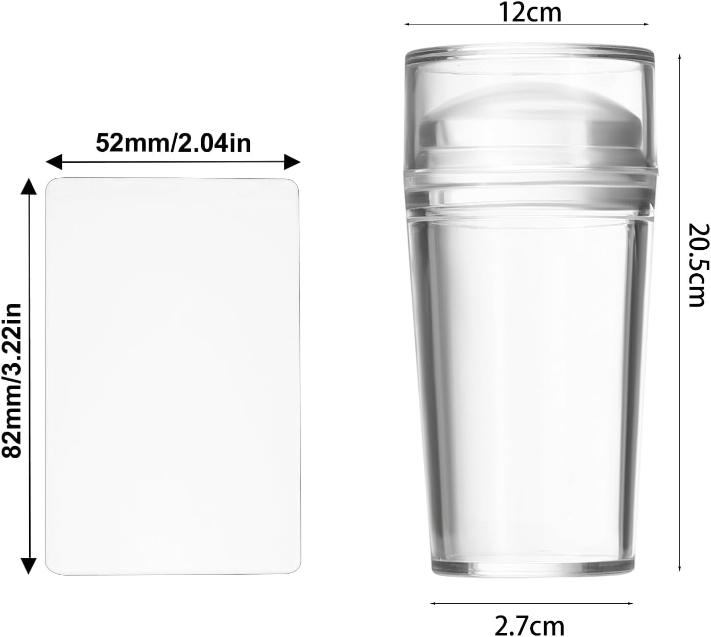 Nail Stamp Clear Silicone French Nails Stamp French Nail Art Stamper Kit Nail Stamper Nail Stamp with Scraper Nail Brush for French Manicure Home DIY Nail 5 Pieces image number 2