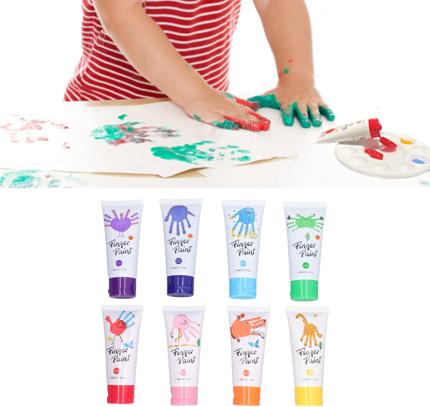 Finger Paint, Finger Paint for Kids Washable Odorless Safe Portable image number 5