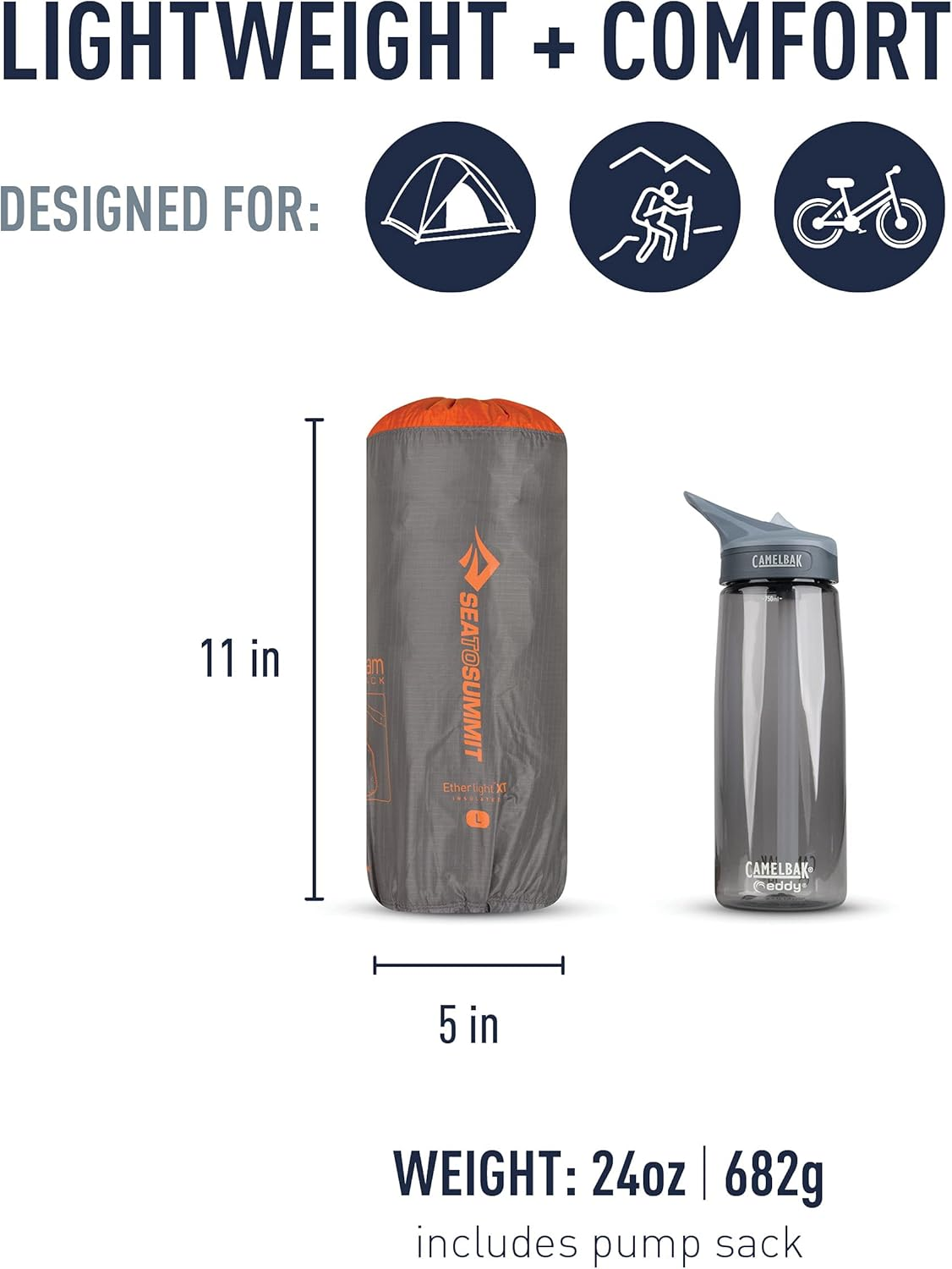 Sea to Summit Ether Light XT Insulated ASC Sleeping Mat, Pewter, Large image number 5