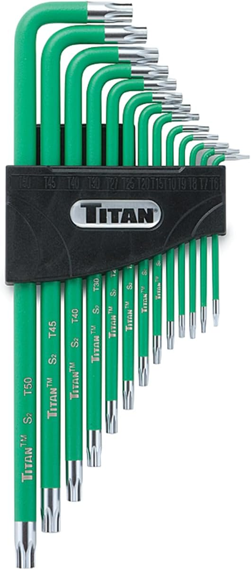 Titan 12715 Extra-Long Arm Tamper Resistant Star Key Set - 13 Piece, Green