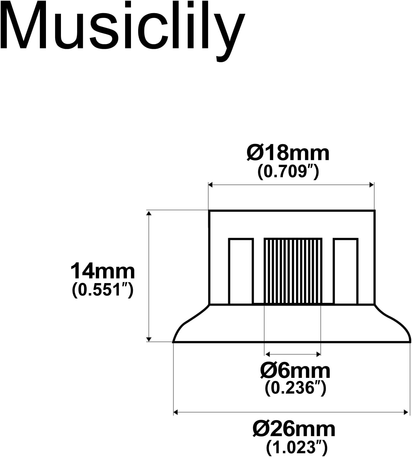 Musiclily Pro Metric Coarse 18-Spline Top Hat Bell Knobs Tone Volume Control Knobs for Epiphone LP SG Style Electric Guitar, Gold with Silver Reflector (Set of 2T2V) image number 1