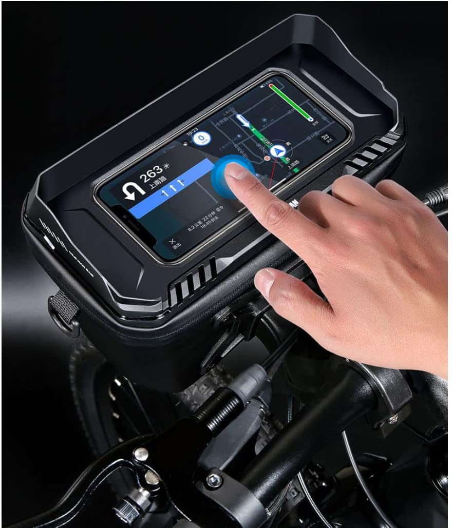 WILD MAN 3L Rainproof Hard Shell Bike Handlebar Bag for MTB, Road Bike, Scooter (XT8, Black)