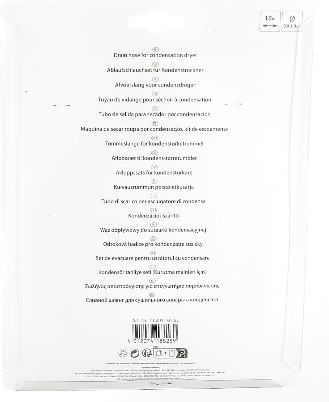 Scan Part Condenser Dryer Drain Hose Kit