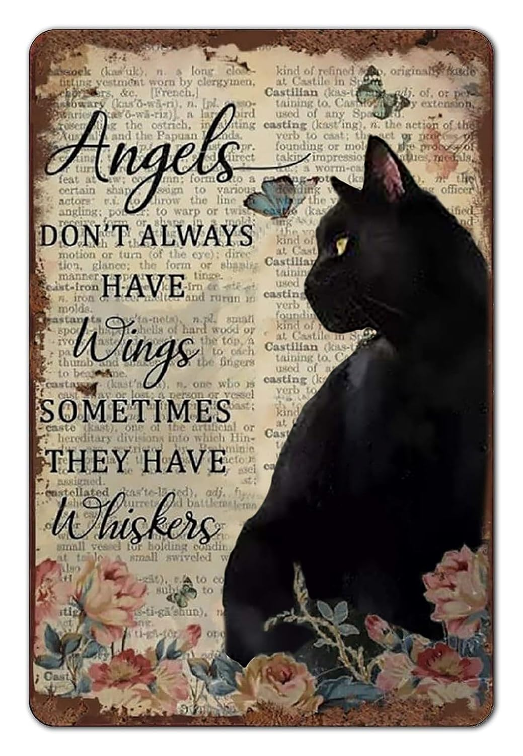Bestylez Funny Black Cat Signs Cat Pictures Cat Poster Wall Decor, Cat Lover Gifts for Women Girl - Once upon a Time There Was a Girl Who Really Loved Cats, 8 X 12 Inch (513)