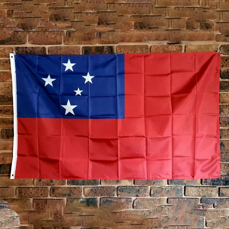 3X5Ft Outdoor Western Samoa Flag Samoan Flag Large，Samoan Flags Polyester with Brass Grommets 90X150Cm（35.4X59 In）, 100D Polyester, UV Resistant Outdoor/Indoor image number 1