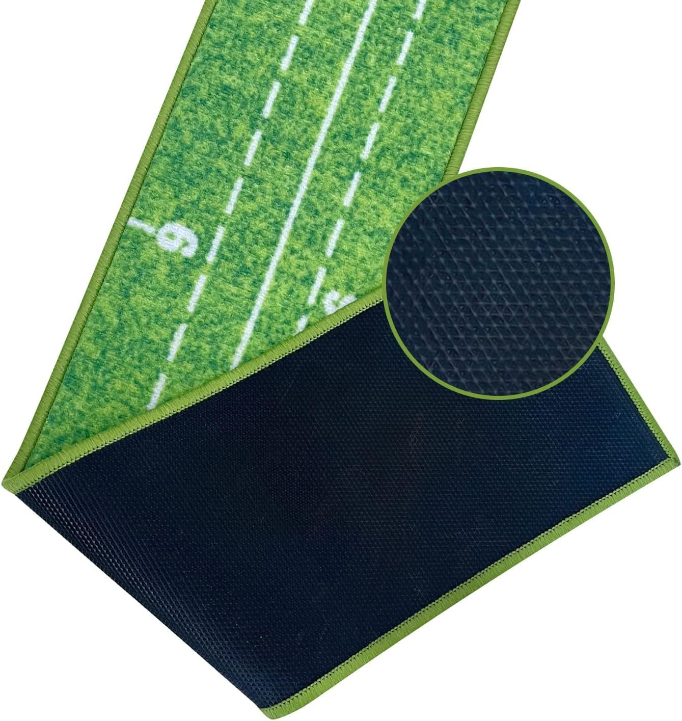 Putting Green Indoor,Wrinkle-Free Golf Mat with Auto Ball Return - Durable Solid Wood Base, Luxurious Velvet Surface - Ideal for Home or Office