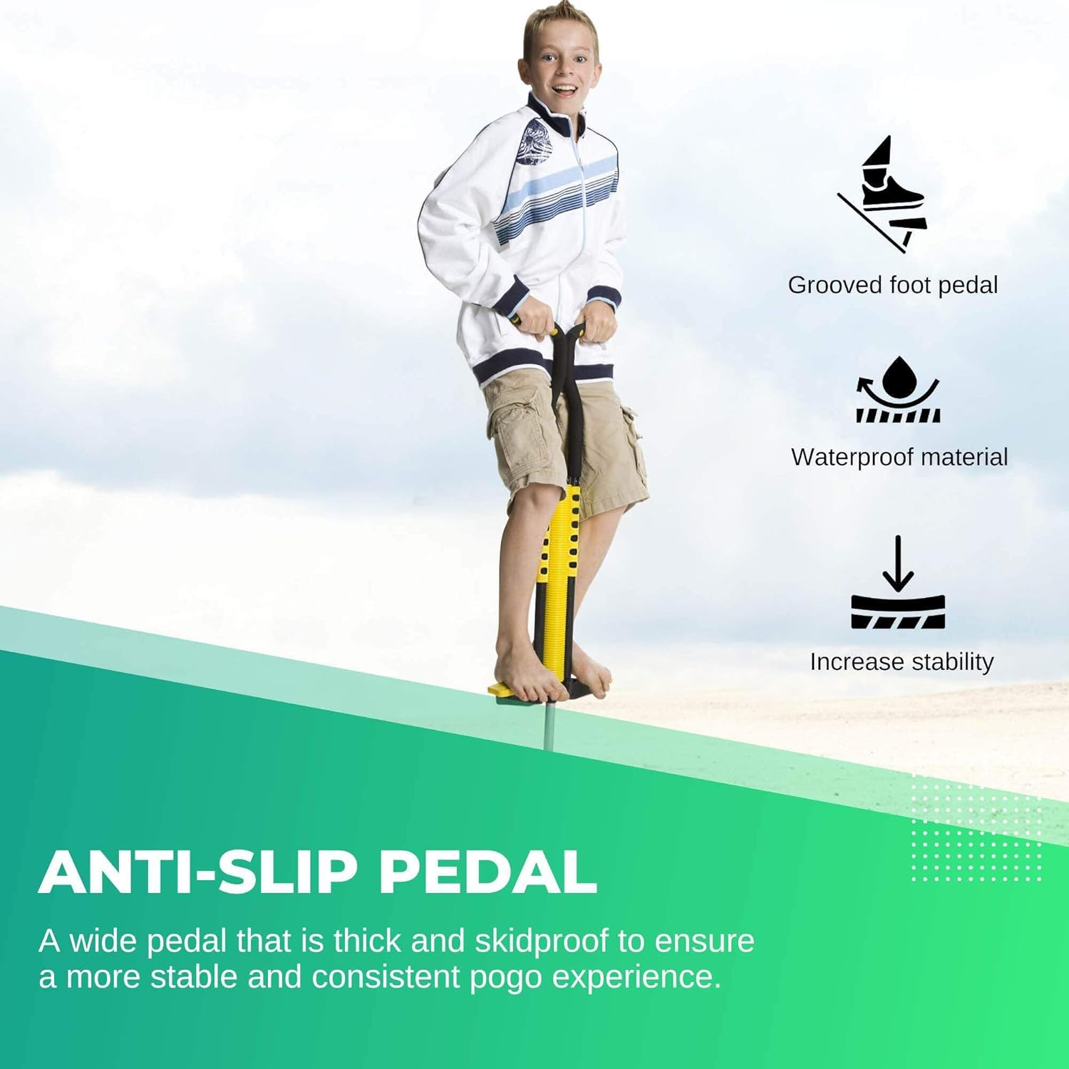 Black and Yellow Pogo Stick - Children'S Large Jumping Jackhammer Toy image number 5