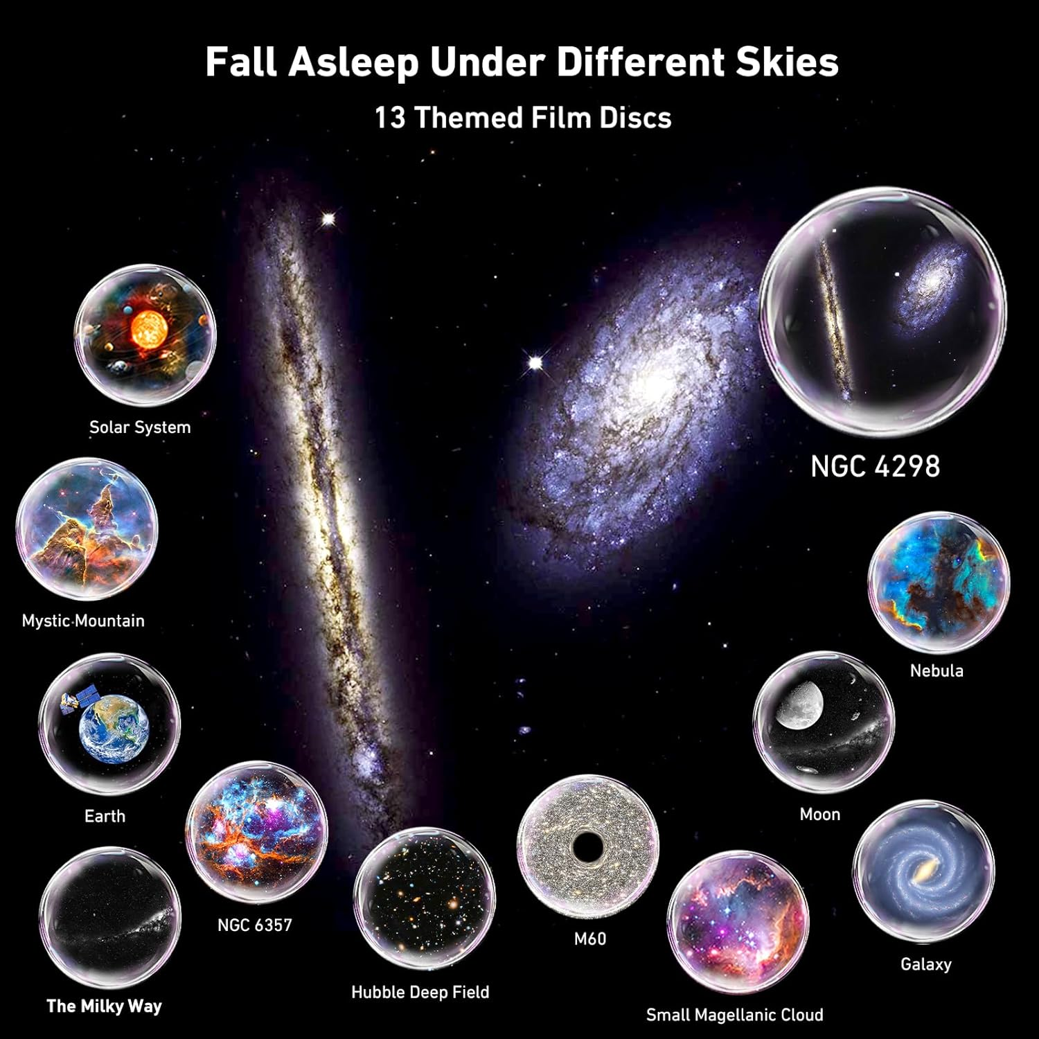 Home Planetarium Star Projector Galaxy Light Night Lights with 12 Lights Film Discs, Nebula/Moon/Celestial Galaxy Projector, Zoom, Timer & Rotation Control, 3D Light Projector image number 4