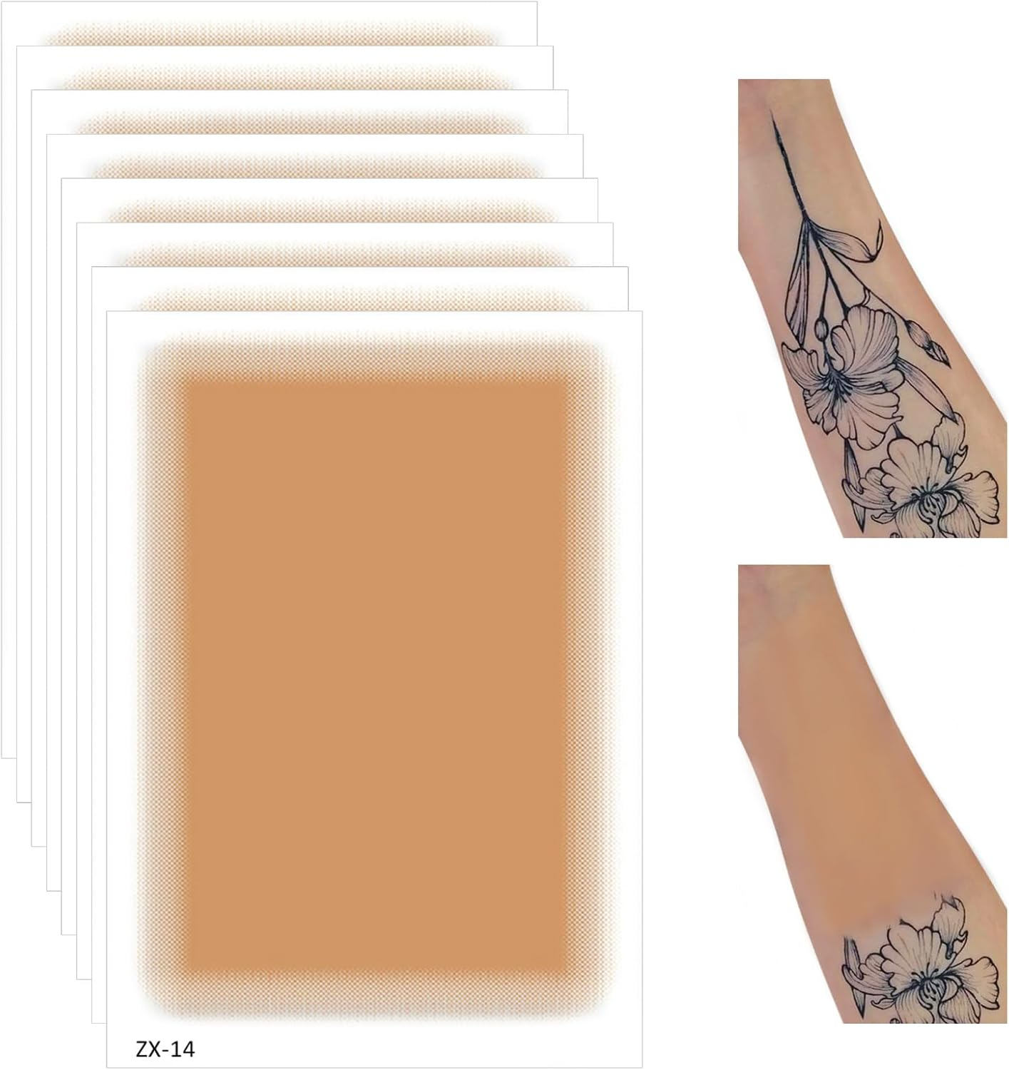 DAGEDA 8Pcs Tattoo Cover up Patch,Natural Looking Cover up Tattoos and Scar,Tattoo Cover up Tape, Invisible Waterproof Body Concealer Makeup Sticker-Natural