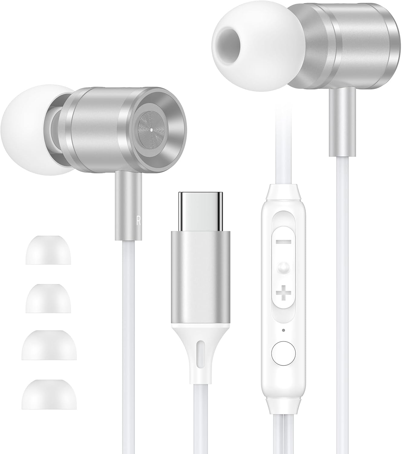USB C Headphones with Cable for Samsung Galaxy S25 Ultra S24 S23 S22 S21 A17 5G A16 A36 A56 A55, In-Ear Headphones USB C Headset with Microphone Earphones Type C for Iphone 17 Air 16 15 I Pad Pro image number 3