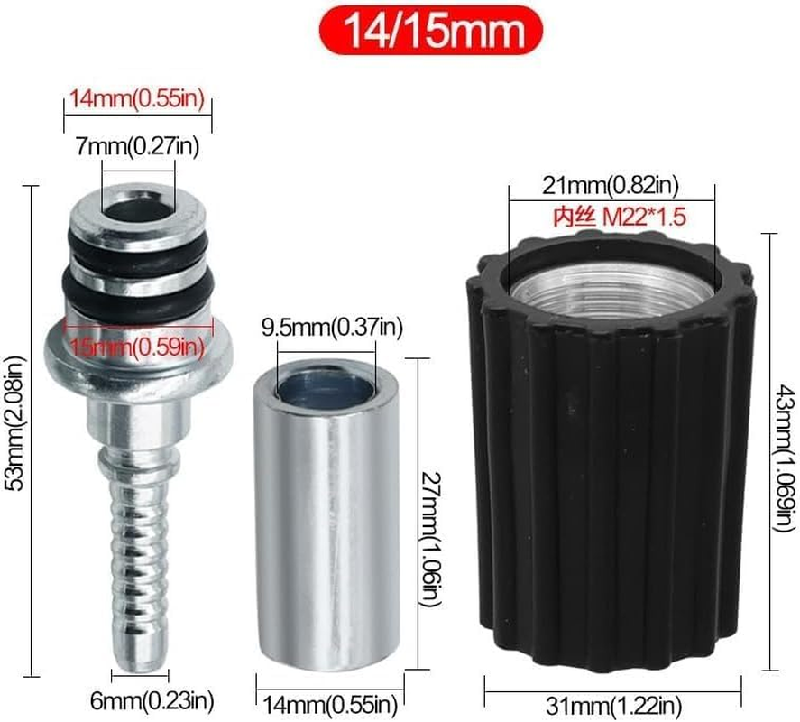 High Pressure Washer Hose Insert Fittings Car Washer Water Cleaning Hose Pipe Fitting Twistconnector Quick Fixing Pressure Washer Parts and Accessories a Set image number 6