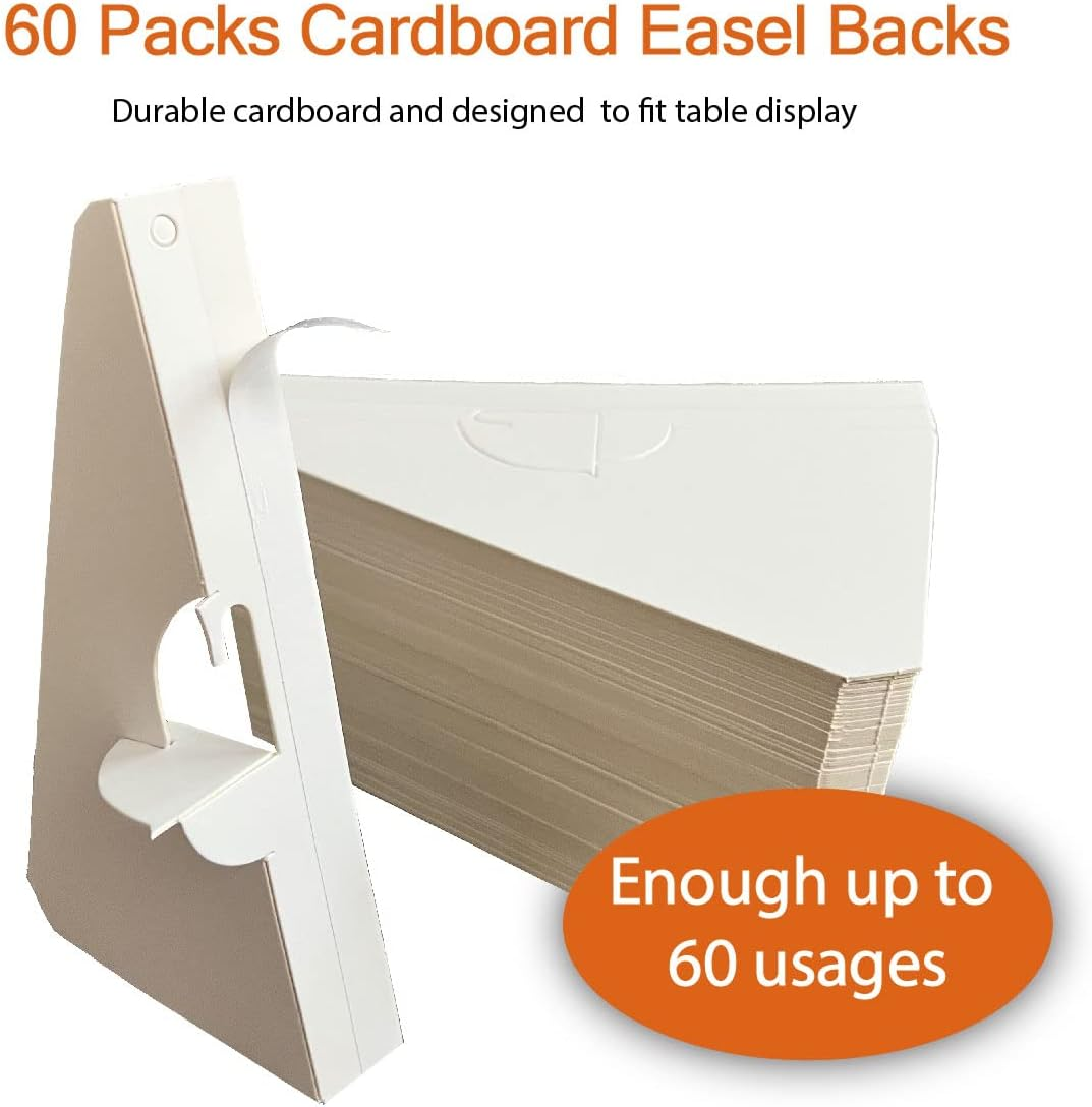 Cororio 9 Inch Self Stick Cardboard Easel Backs, Picture Frame and Art Easel Stand, Use for Photos, Signs, Crafts, (Pack of 60, White) image number 5