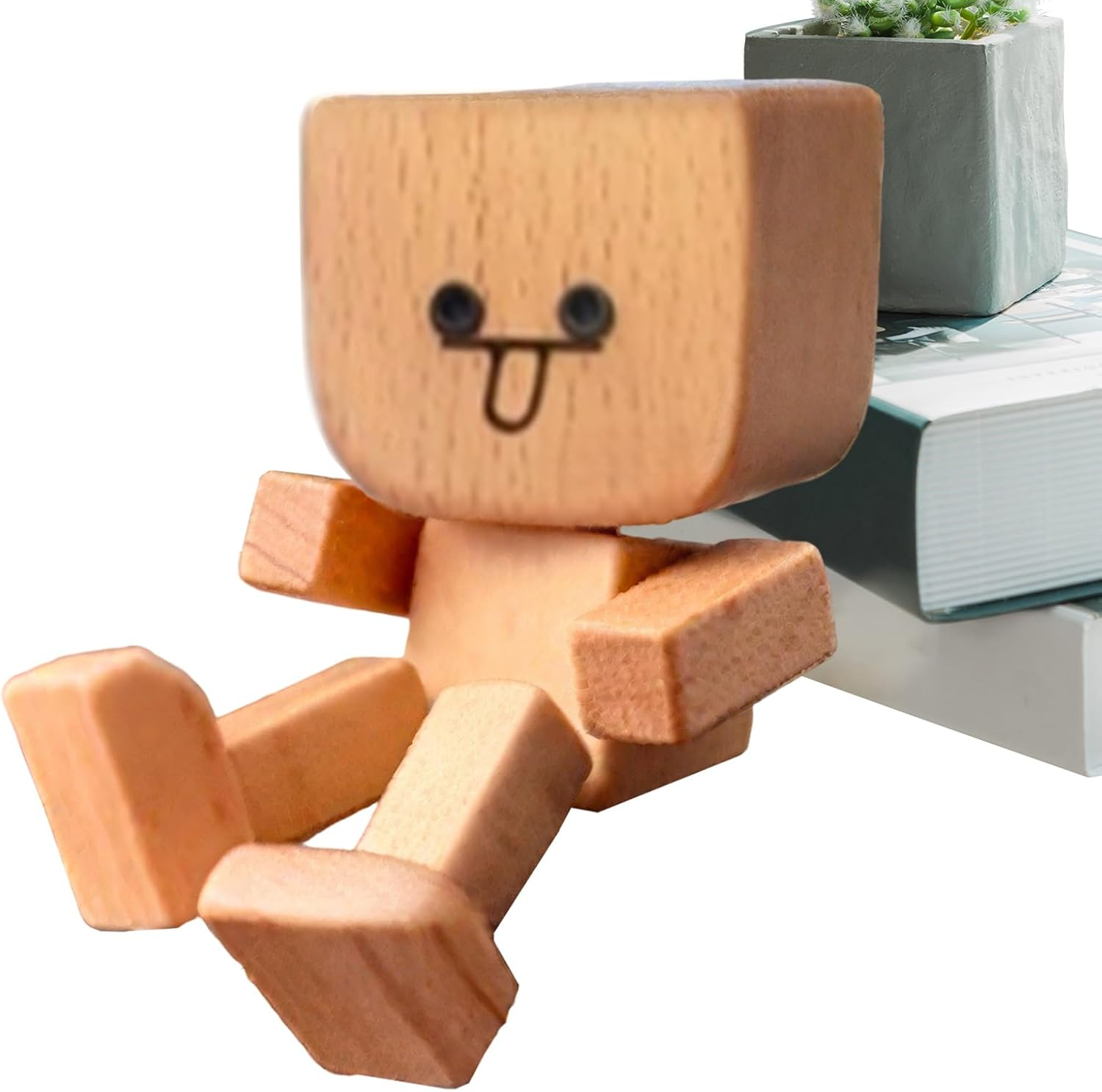 Shaking Wooden Man Figurine, Shaking Wooden Man Car Decorations, Statue for Automotive Console Scooters Sedans Pickups Trucks Commutes Road Trip Birthday