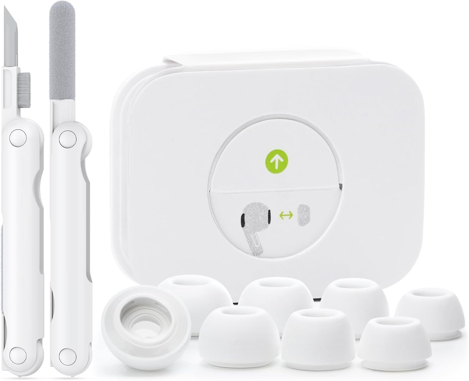 【4 Pairs】 Replacement Ear Tips for Airpods Pro 2Nd/1St Generation,Noise Reduction Hole&Built-In Dust Guard Screen,Silicone Ear Tips for USB-C Charging Case with Cleaner Pen and Original Box(Xs/S/M/L) image number 3