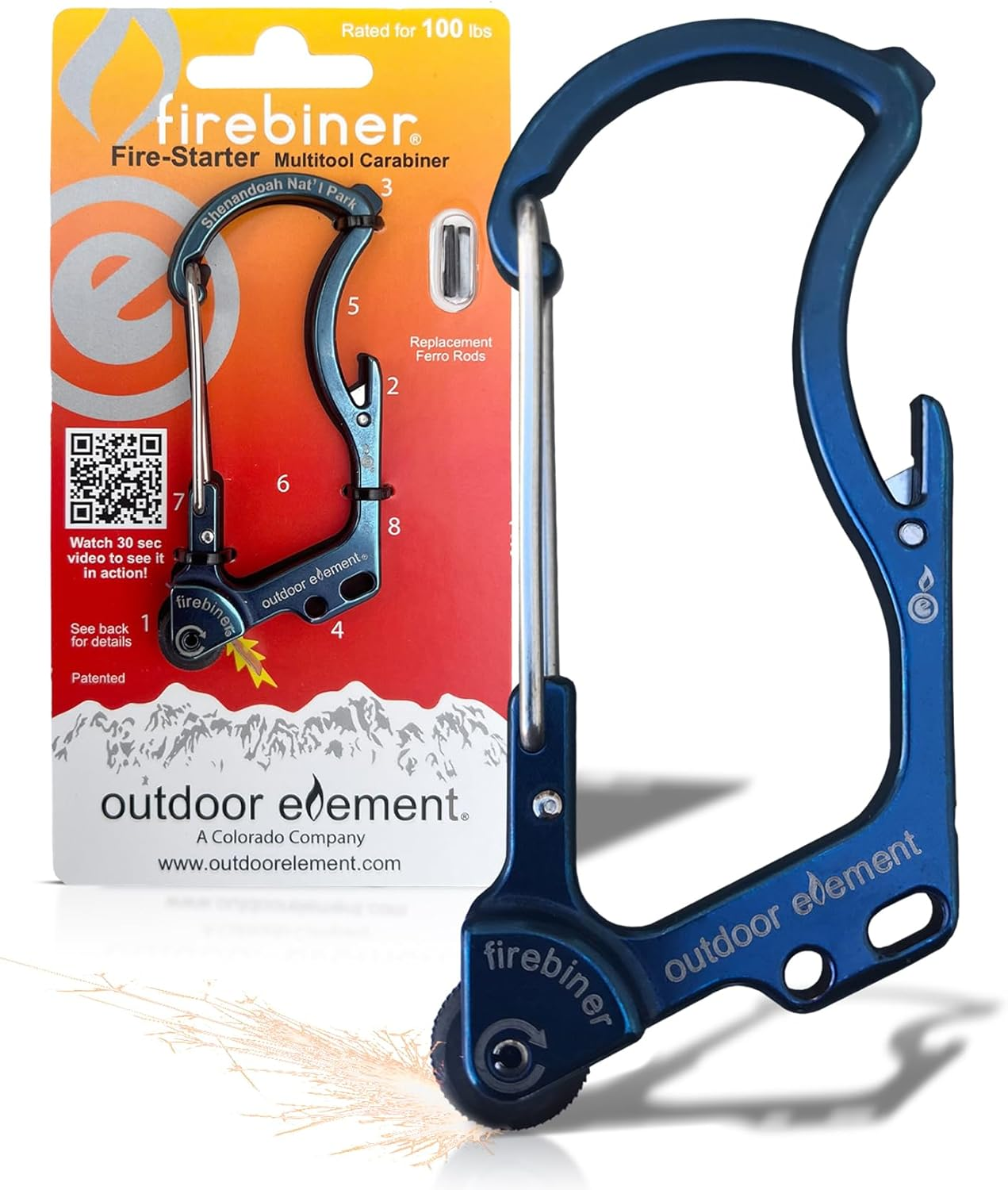 Firebiner - Fire Starter, Multi-Tool, Carabiner