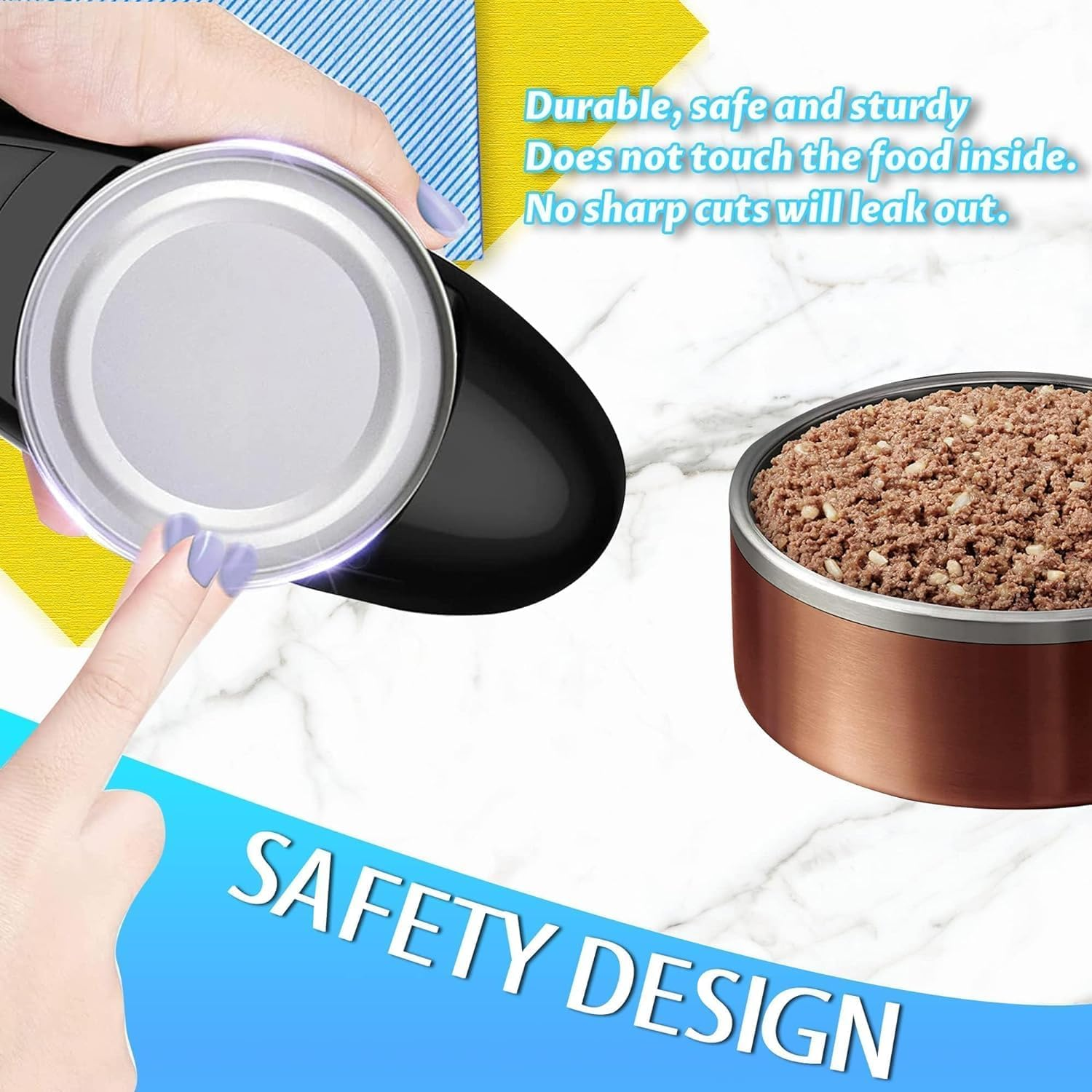 XICEN Electric Can Opener, No Sharp Edge Can Opene, One-Touch Electric Can Opener with Auto Shut,Best Kitchen Gadgets Electric Can Openers for Seniors with Arthritis-P3 image number 5