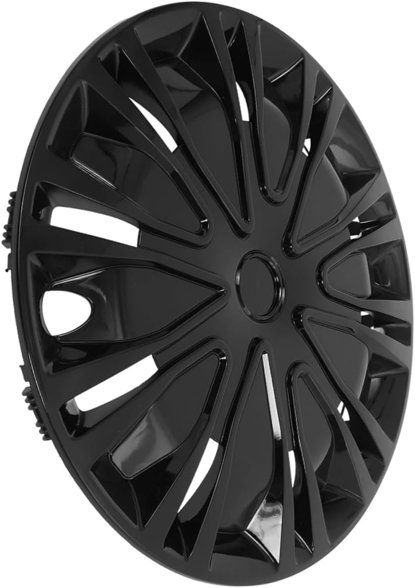 TOGEVAL 15-Inch Decorative Hubcaps Wheel Rim Covers for Cars Universal Automotive Hub Caps Black Full Cover Suitable for Car Repair and Upgrade image number 1