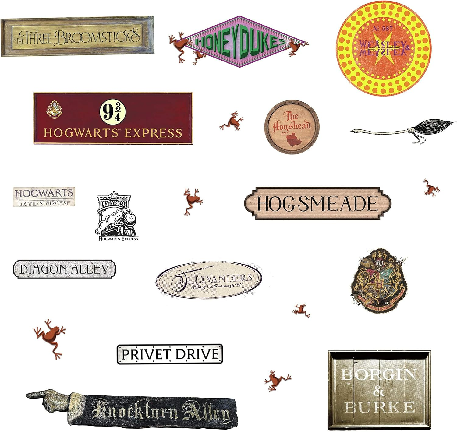 Roommates RMK3778SCS Harry Potter Signs Peel and Stick Wall Decals 9" X 17.375"