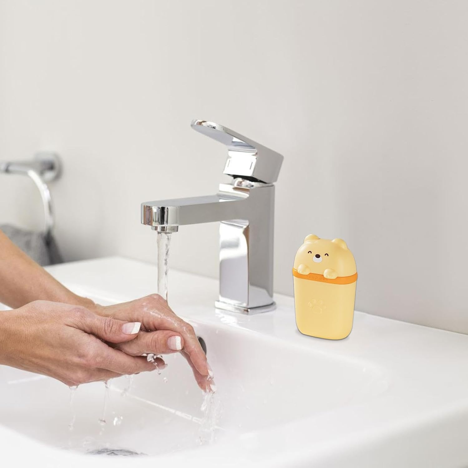 Travel Shampoo Bar Case - Travel Body Cleaning Bar Box | Cute Bear Shape Body Washing Bar Travel Case with Draining Hole for Long Trips - Yellow image number 6