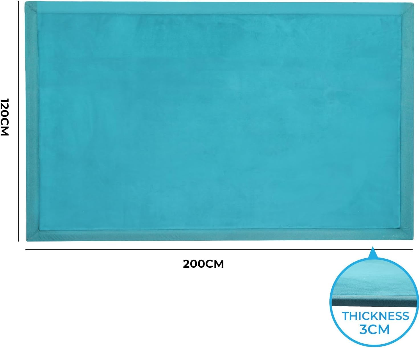 Marlow 120&times;200Cm Coral Velvet Area Rug,3Cm Thick Non-Slip Fluffy Short Pile Crawling Rug, Baby Play Mat,Nursery Modern Washable Soft Rug Yoga Tatami Mat for Children'S Room, Living Room，Bedroom (Blue)