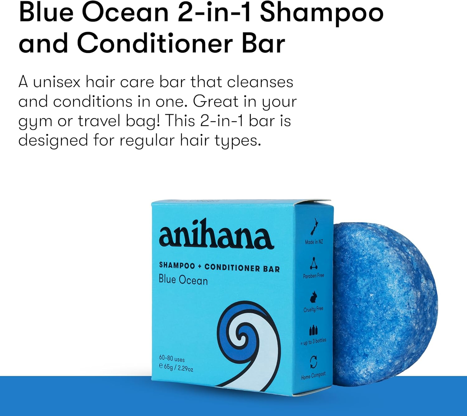 Anihana Ocean Cruz Shampoo and Conditioner Bar 65 G image number 3
