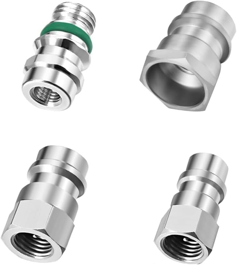 4Pc VA-LH11 A/C R-12 to R-134A Retrofit Conversion Adapter Fitting for 1/4 SAE Thread Low High Side Conversion image number 3