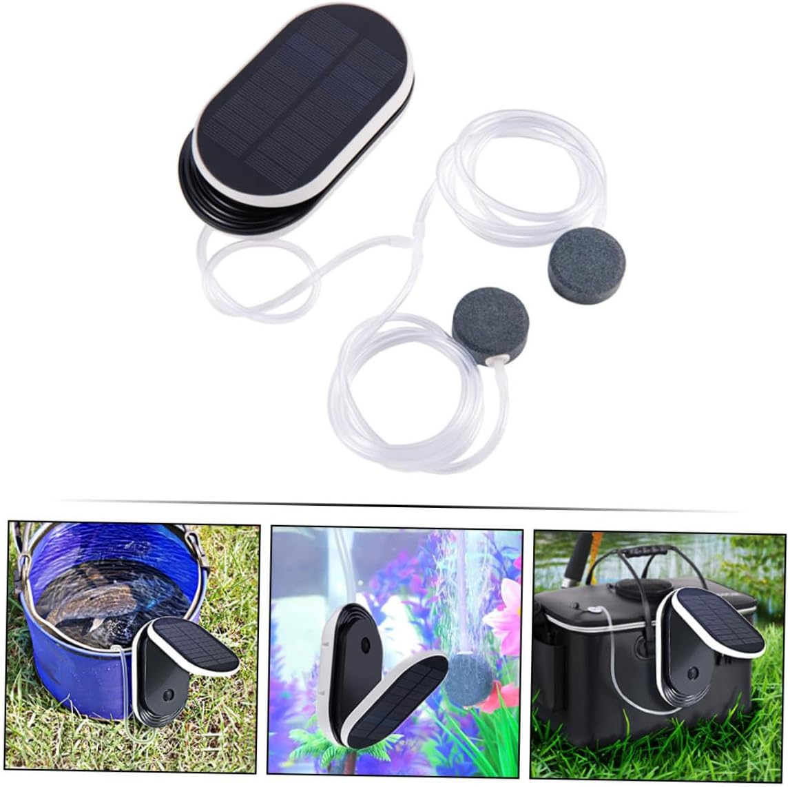 YARNOW Solar Oxygen Aerator Portable Sun Powered Pump for Outdoor Use Quiet Lightweight Design with Solar Panel Emergency Oxygen Increase Tool for Fish and Plants