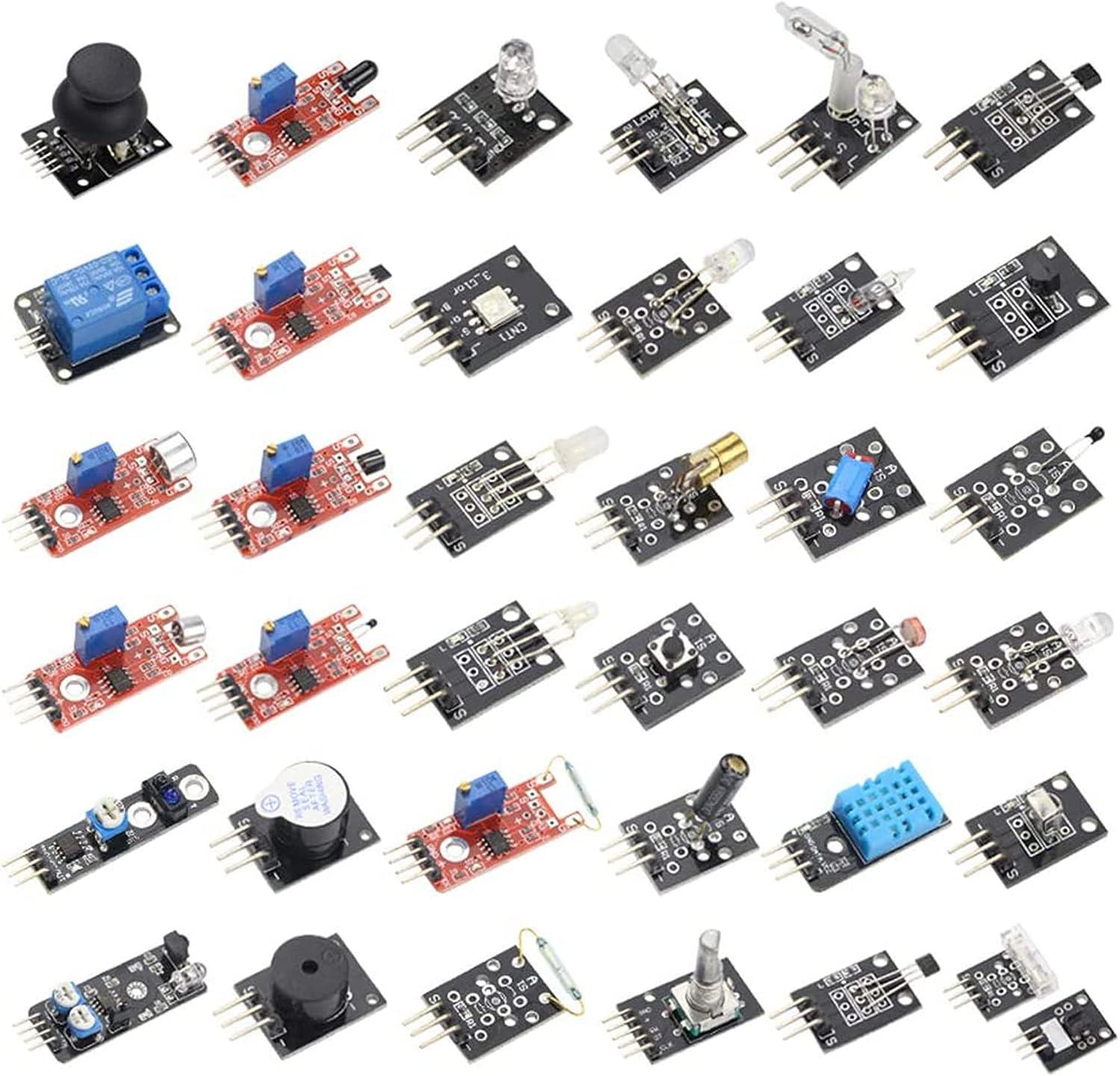 DIGISHUO 37 Pcs Sensors Assortment Kit W/Storage Case |37 Sensors Learning Kit Starter Kit for Arduino for Raspberry Pi Sensor Kit| Robot Projects Starter Kits image number 4