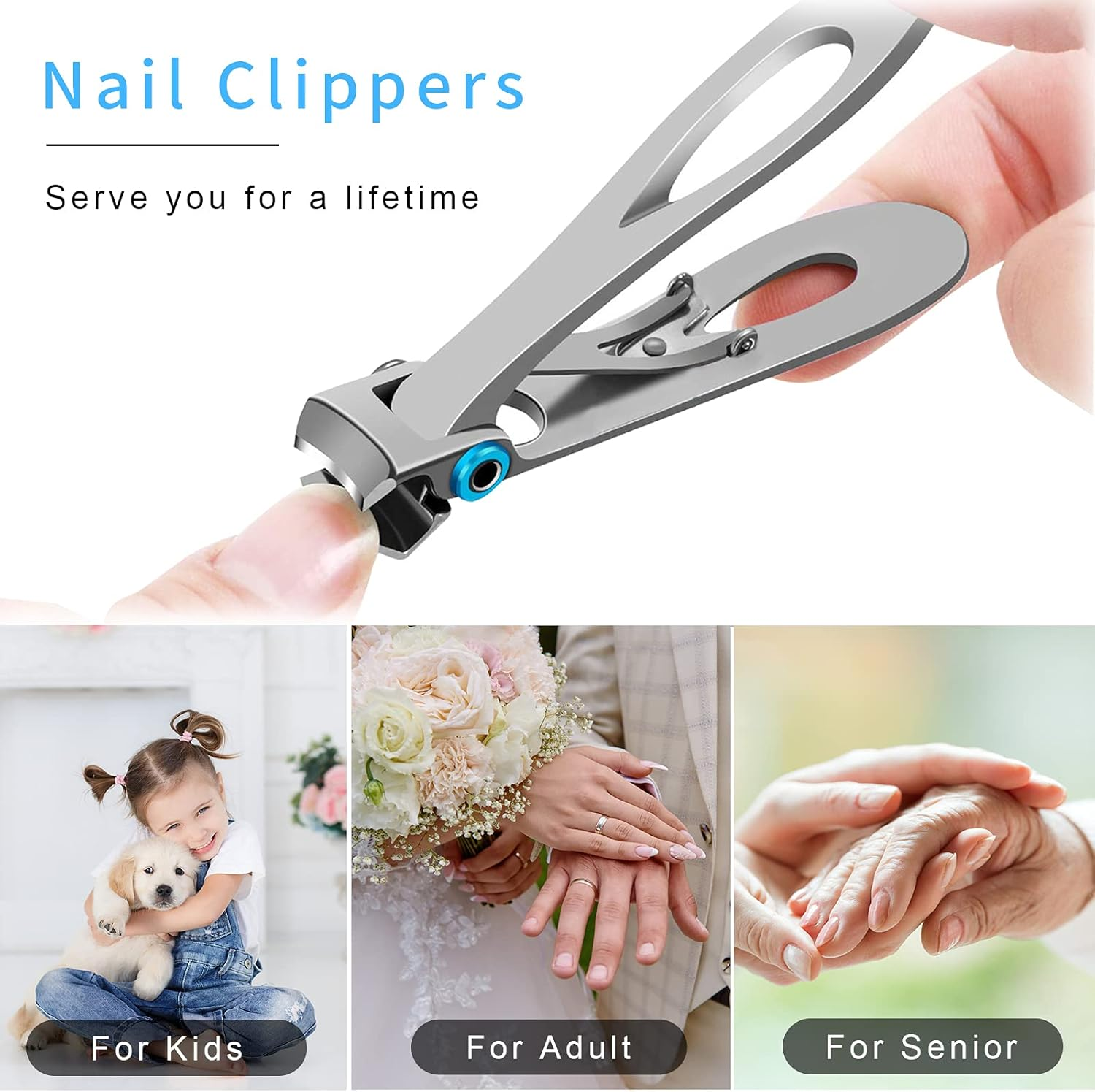 Nail Clippers Set,Fingernail Toenail Clippers for Thick Nails,Nail Clipper for Adult Men Women Seniors image number 6