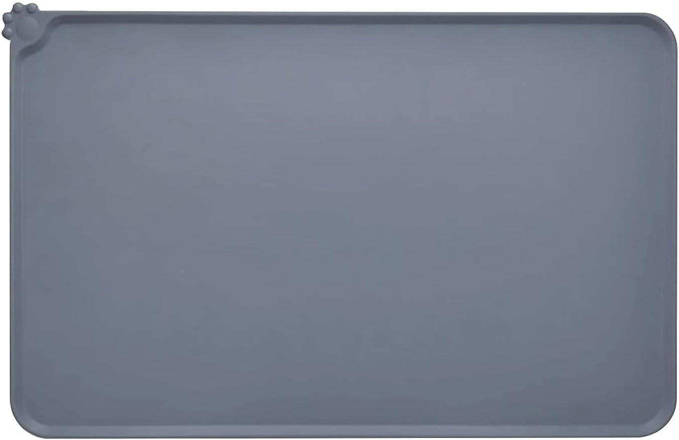 Mumoo Bear Dog Cat Silicone Food Mat Waterproof Anti-Slip Silicone Resistant Raised Edge Pet Feeding Mats, Pet Bowl Mat Anti-Messy and Prevent Spill on Floor Easy Clean Cat Dog Bowl Mats