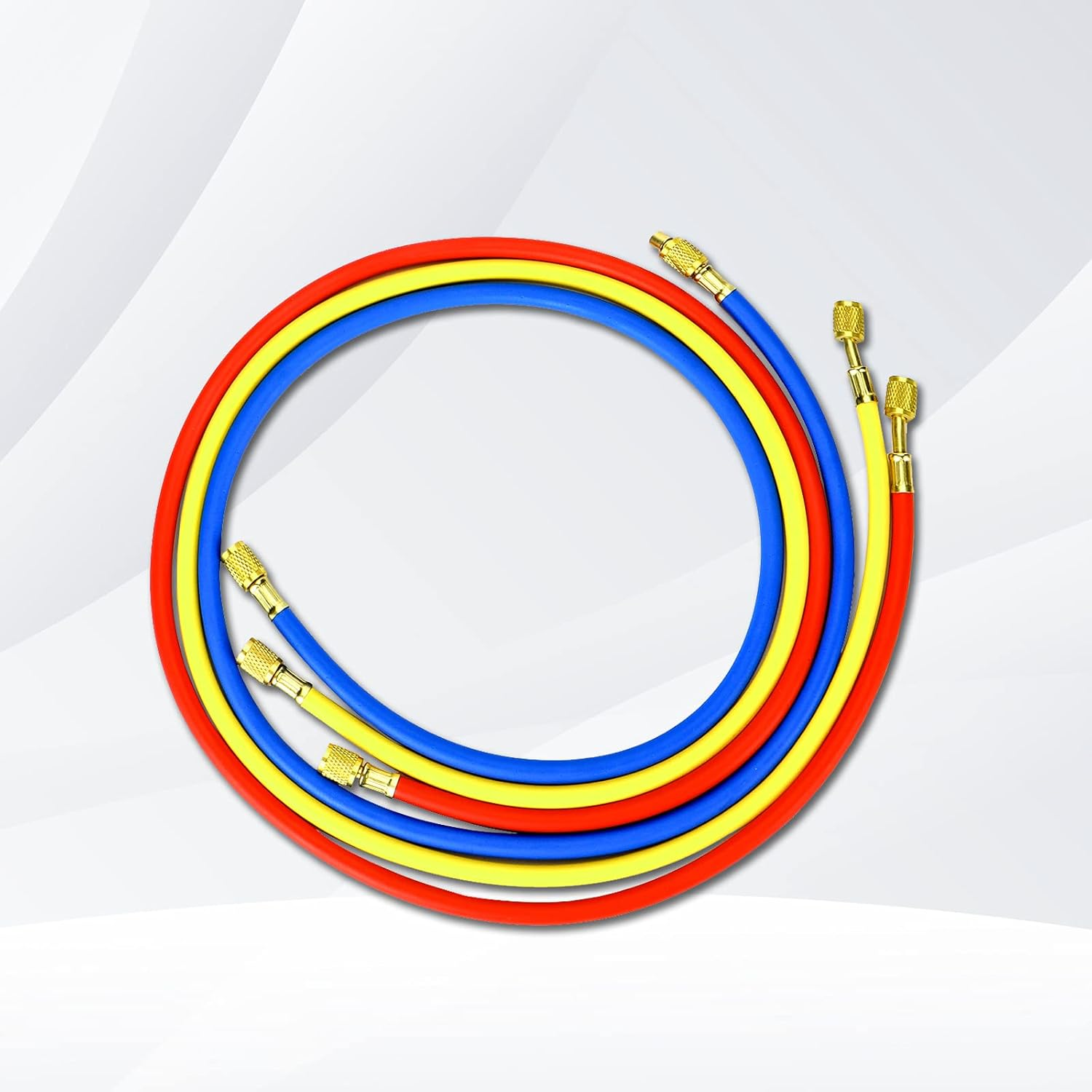 3-Way A/C Diagnostic Manifold Gauge Set Refrigeration Machine for Vacuum Evacuation, Fits R410, R134A, R22, R404A Refrigerants, with Hoses, Couplers, Can Tap, Instruction image number 5