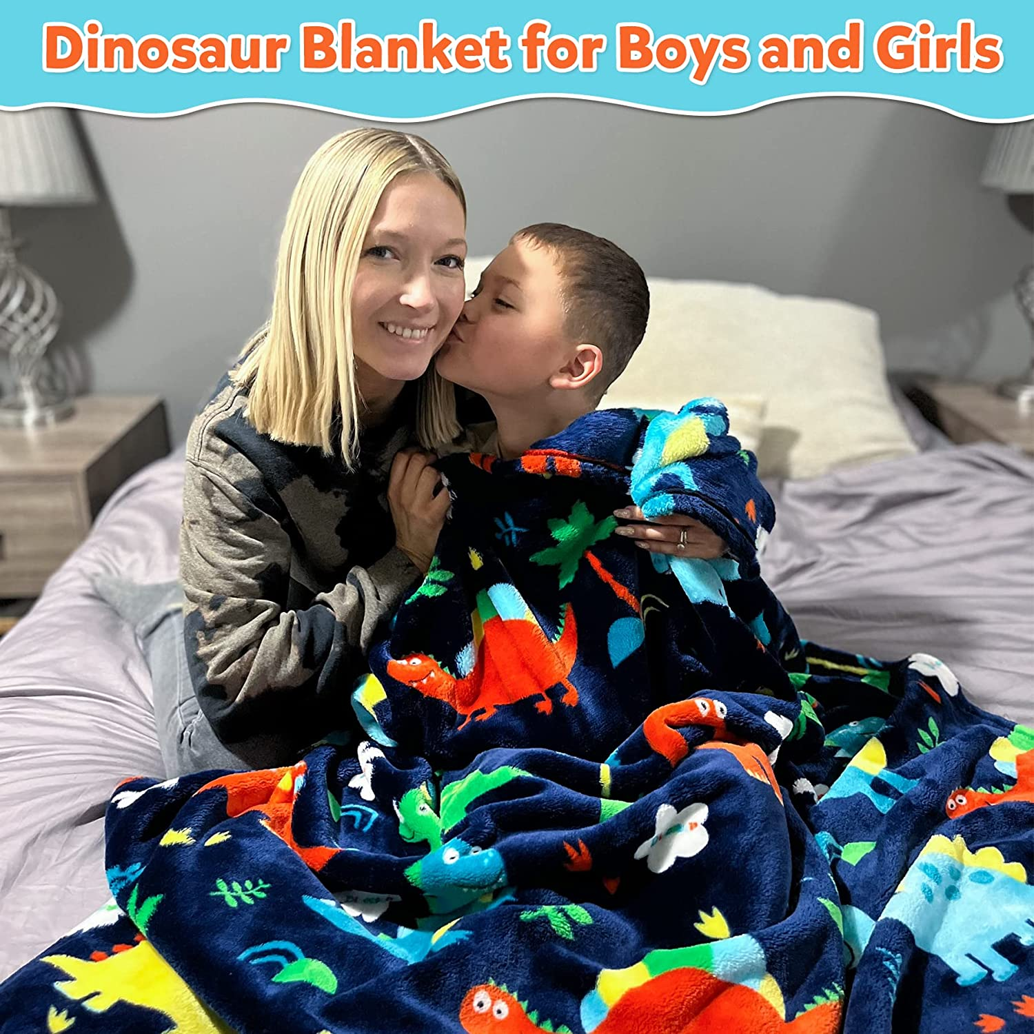 Mermaker Dinosaur Blanket for Boys, 380 GSM Dinosaur Toddler Blanket for Boys and Girls, Cute Dinosaur Blanket for Kids, Toddler Boys Blanket Soft Fleece Kids Throw Blanket for Toddler (50X60 Inch) image number 7