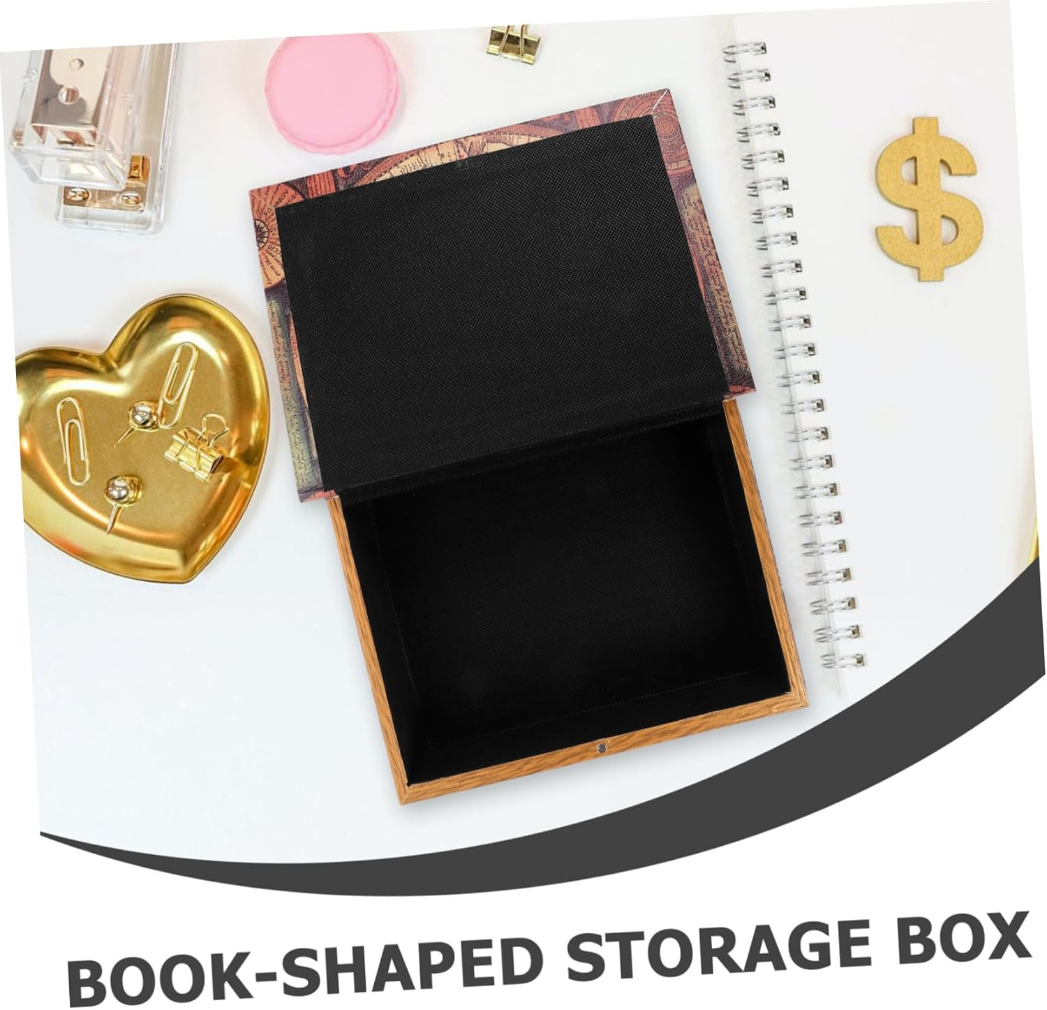 Sosoport Retro Fake Book Box Vintage Book Shaped Storage Box for Home Decor for Displaying Storing Small Items image number 5