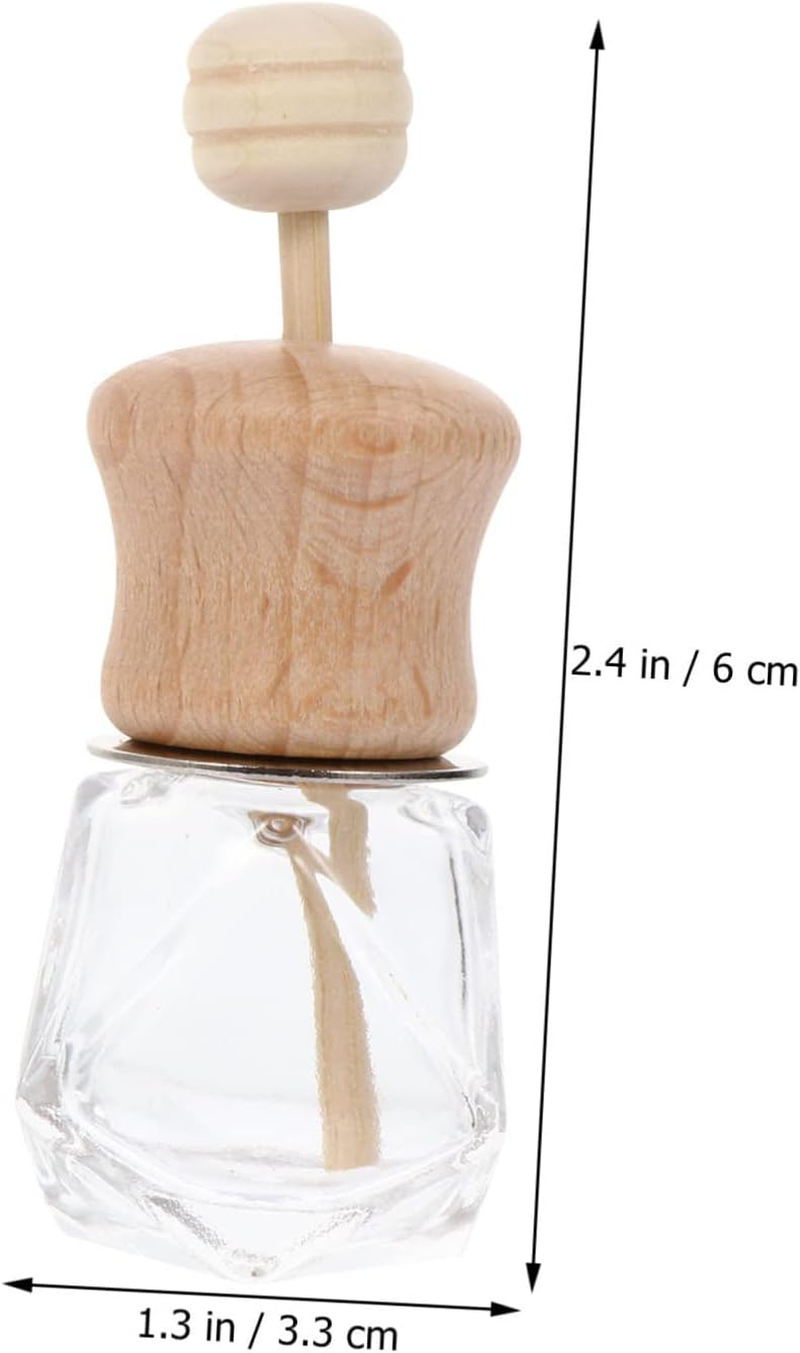 Holibanna 3Pcs Car Air Freshener Bottles Aromatherapy Diffuser Containers Wooden Lid for Essential Oils Vent Clip for Home Office Vehicle Use image number 6