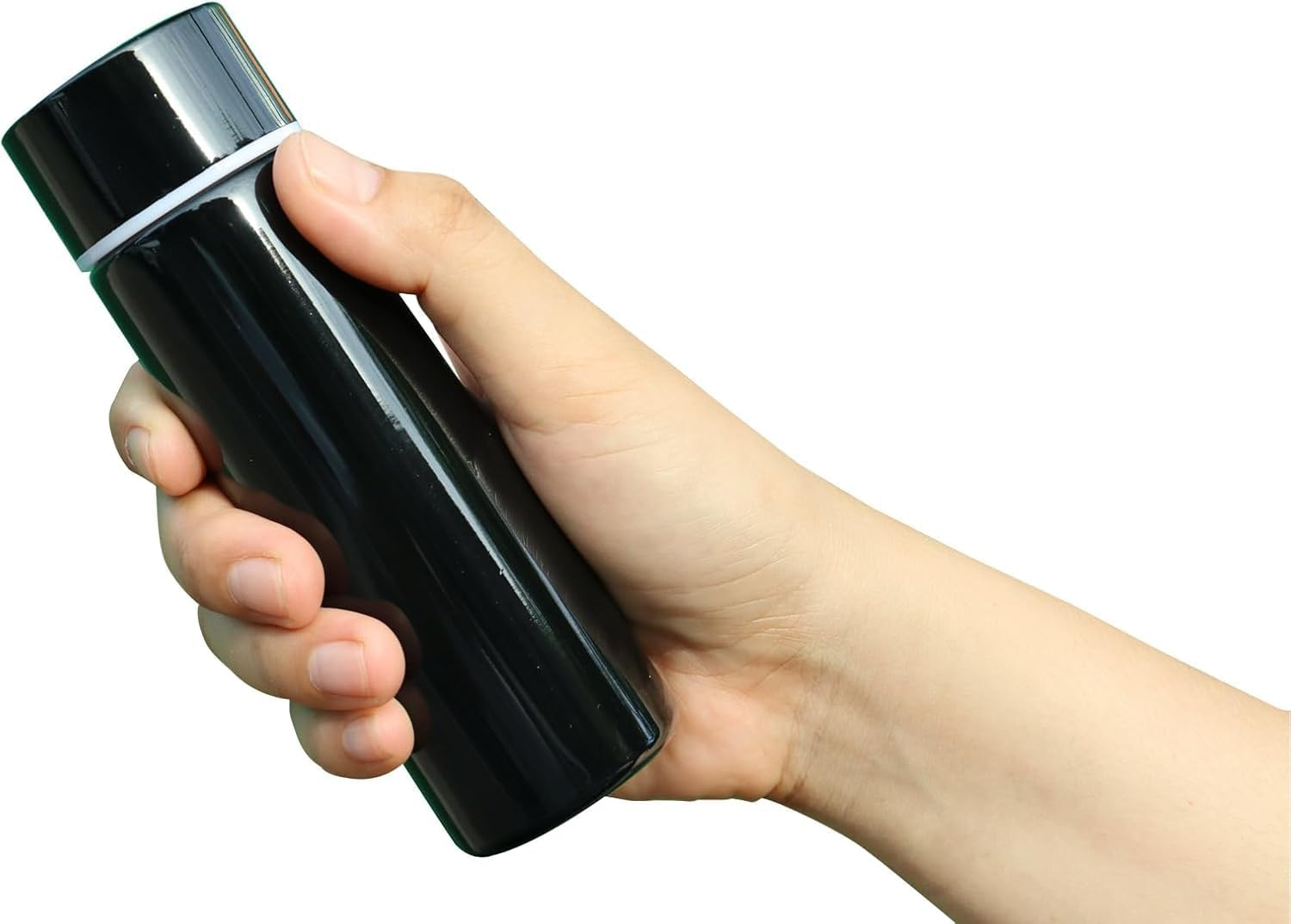 Mini Stainless Steel Vacuum Insulated Water Bottle - Cute Slim Design for Kids (Black)