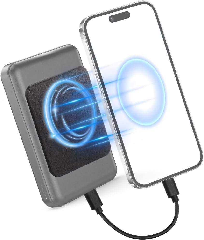 Magpatch Magnetic Adapter for Power Bank, 3 Perfect Fit Sizes for Magsafe Mobile Phones, 3 Mm Flat with N52 Magnet, Includes 10 Cm 60 W Type-C Cable (Black, Standard) image number 1