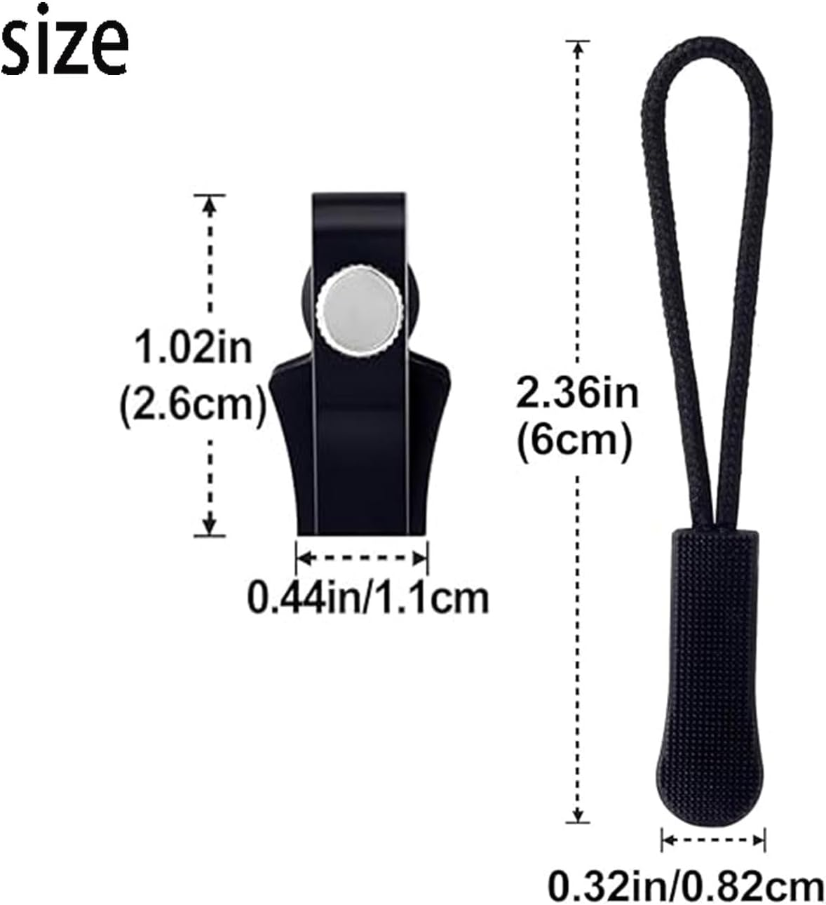 Roczential 10 Pcs Small Fix Zipper Repair Kit, Zip Slider Repair Instant Kit, Instant Zipper Plier, Zipper Fix Kit, Easy Install, for Repairer Zipper Maintenance Tool for Backpacks Clothes Suitcases (Black, Large Size)