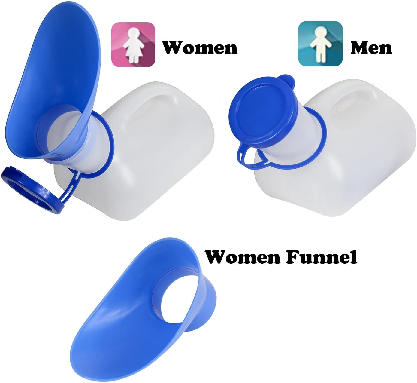 AWOKEN Unisex Urinal, Portable Toilet Urinal for Men and Women, Pee Bottle with a Sealed Lid and Funnel for Elderly Kids and Patients for Camping Outdoor Travel image number 6