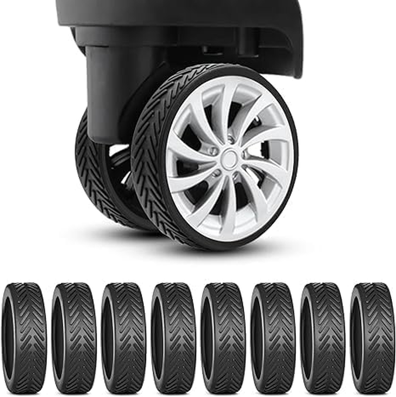 8Pcs Luggage Wheel Protector, Suitcase Wheel Covers for Compartment Protection (Black)