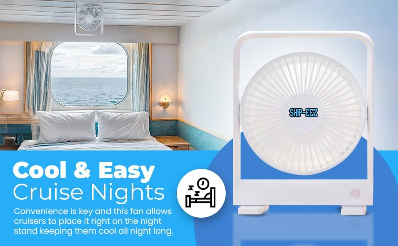 SAILPAK Magnetic Travel Fan, Cruise Ship Approved, Hangs from Statroom Ceilings and Walls image number 1