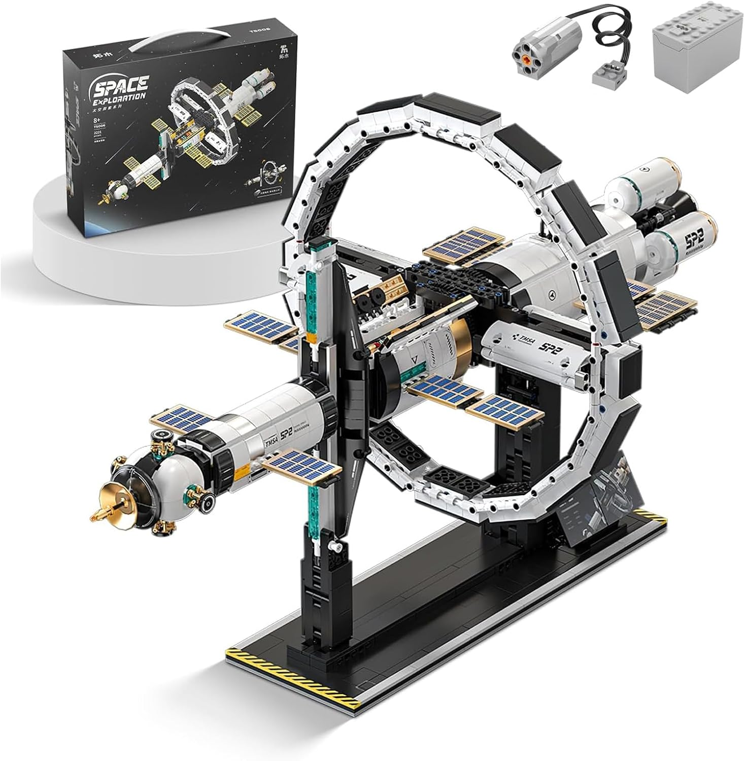 TUOMU International Space Station Building Blocks Set, 2221 PCS Creative Space Explore Model Kit with Electric Gravity Ring, Education Buidling Toy for Kids 8+ and Adults image number 1