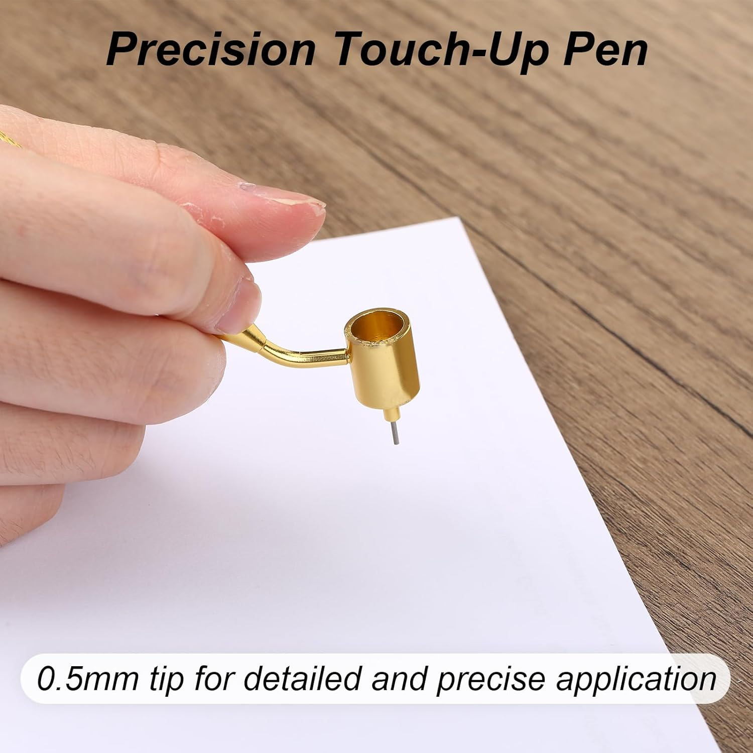 Fine Line Painting Pen 0.5Mm, Automotive Paint Pen Touch up Applicator Golden Tip for Car Paint Chip Repair & Detailing