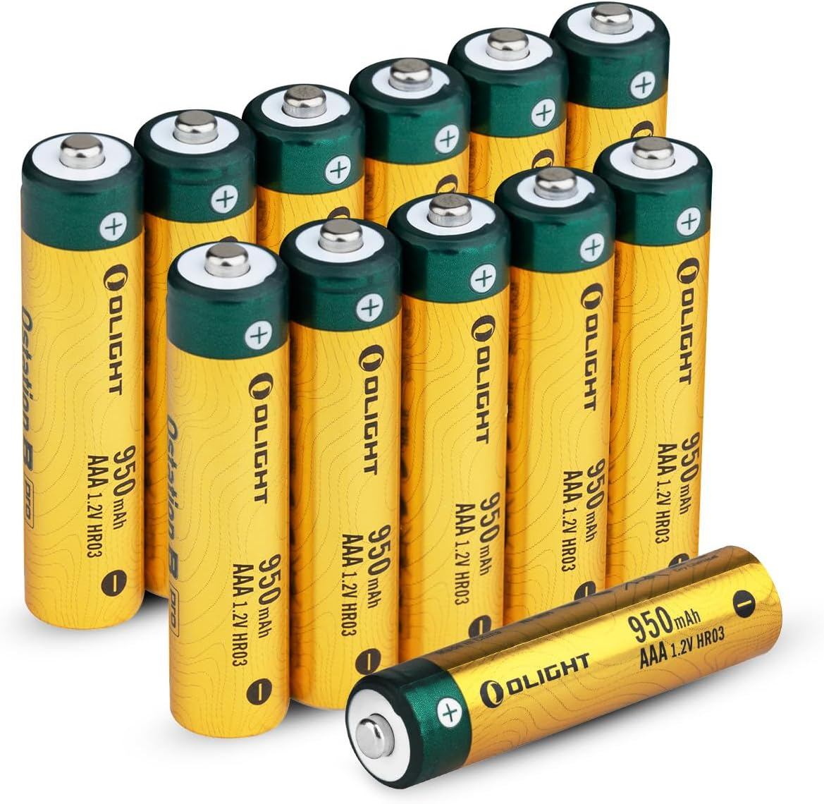 OLIGHT AAA Ni-Mh Rechargeable Batteries, 950Mah High Capacity AAA Pre-Charged Rechargeable Batteries, 12-Pack image number 1