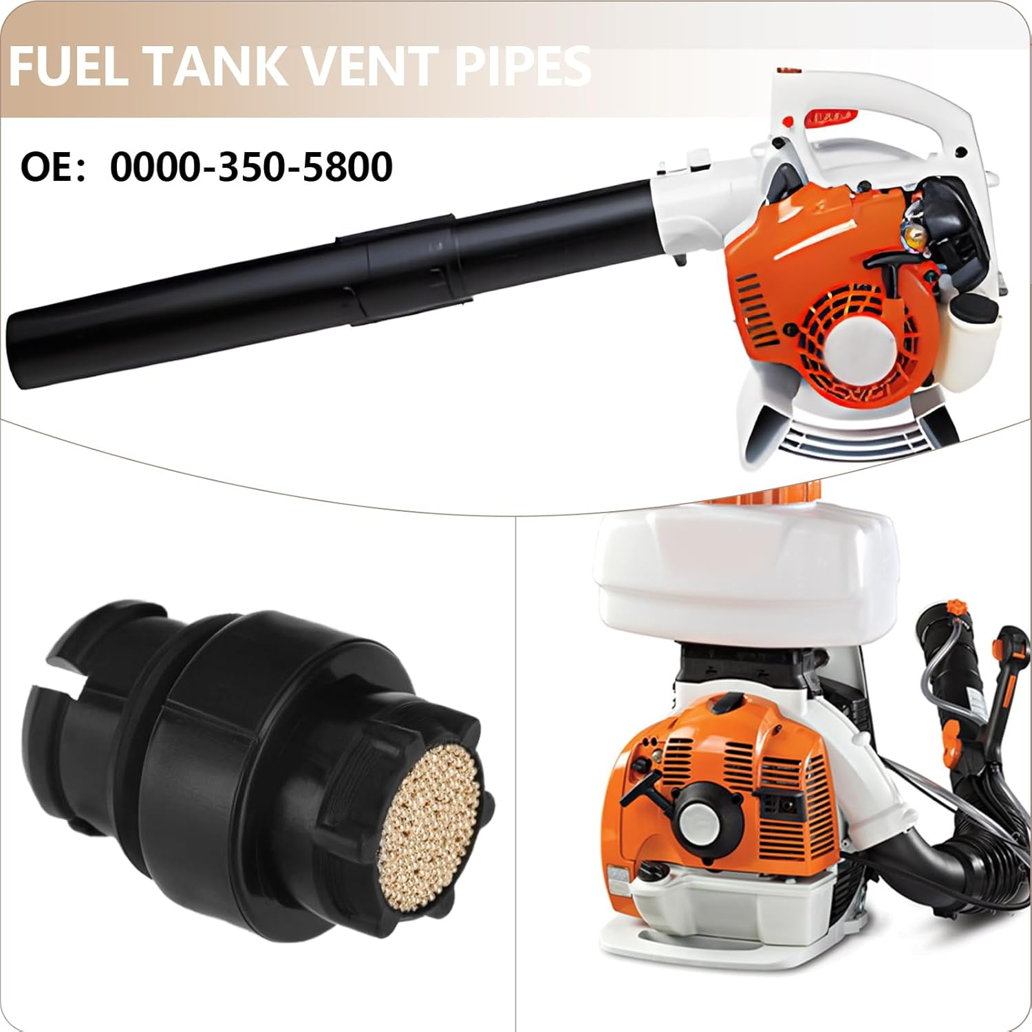 LT Easiyl 4Pcs Fuel Tank Vent Chain Saw Lawn Mower Accessories 0000-350-5800 Compatible with Stihl BG45 BR500 FS100 HS82 SH55 SR200 Chain Saw Accessories image number 6