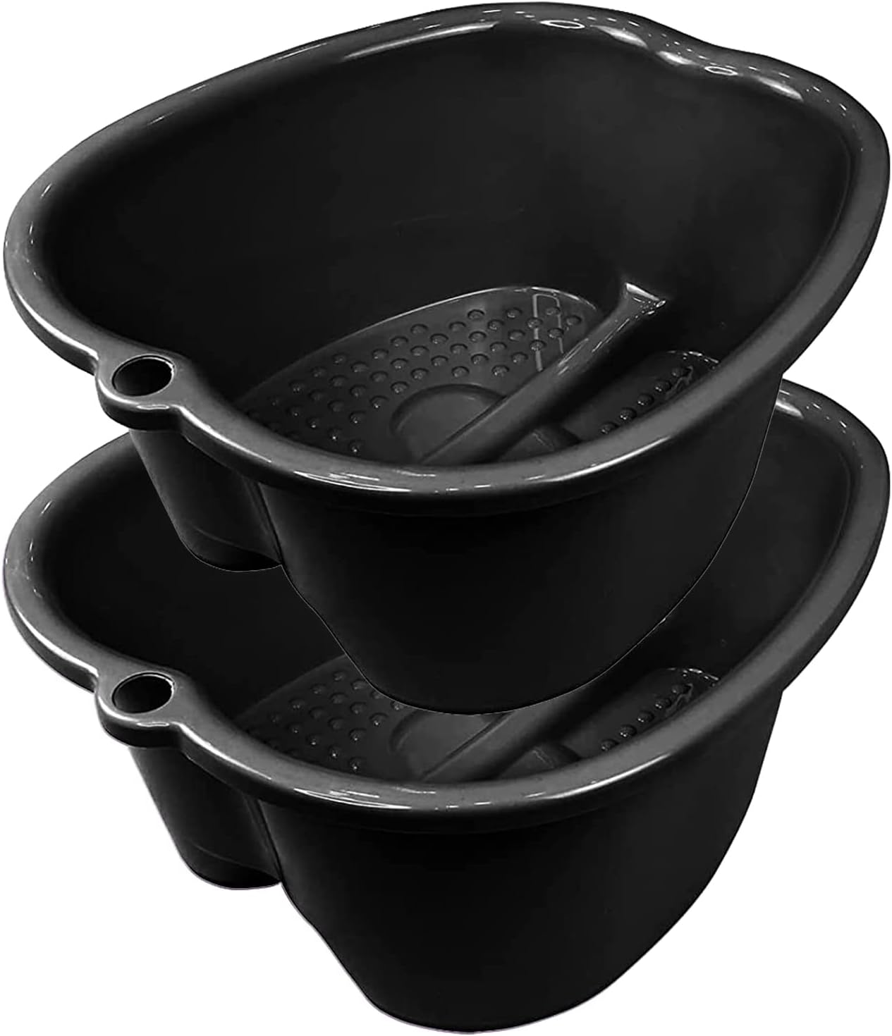 2 Pcs Foot Soaking Bath Basin - Large Foot Soaking Tub Foot Bath Spa Wash Basin Foot Bucket Foot Soaking Tub Feet at Home (Purple/Black)