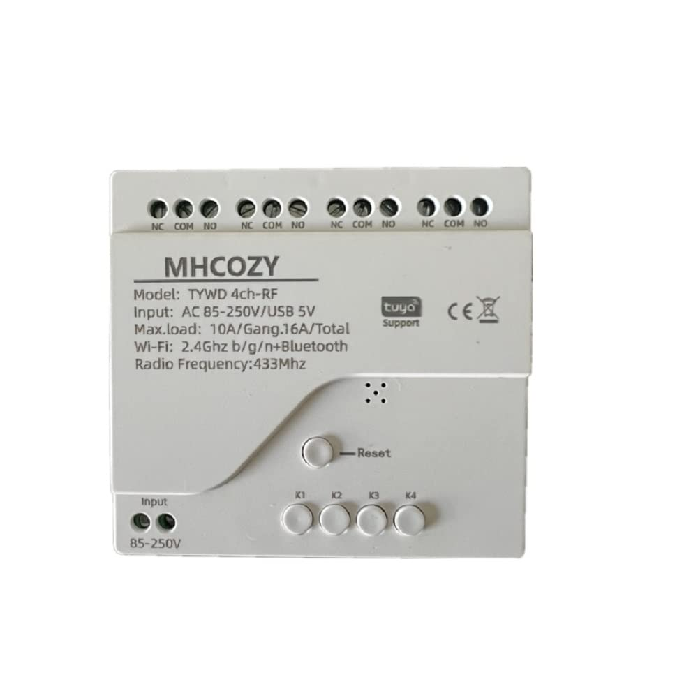MHCOZY 4 Channel Smart Wifi Wireless Dry Contact Relay Switch Module USB 5V AC 85-250V, Tuya Smart Life App Remote Control, Compatible with Alexa Google Home image number 5
