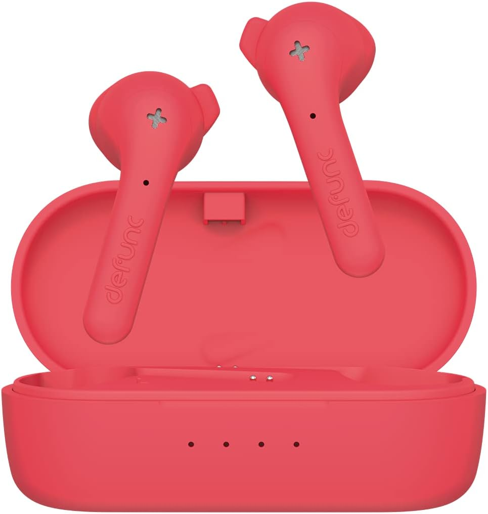 Defunc True Music Wireless Bluetooth Earbuds, Red