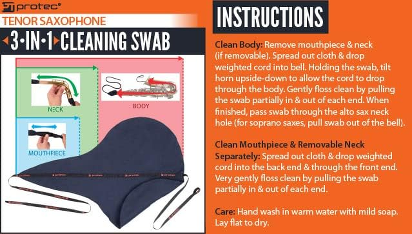 Protec 3-In-1 Tenor Saxophone Cleaning Swab image number 1