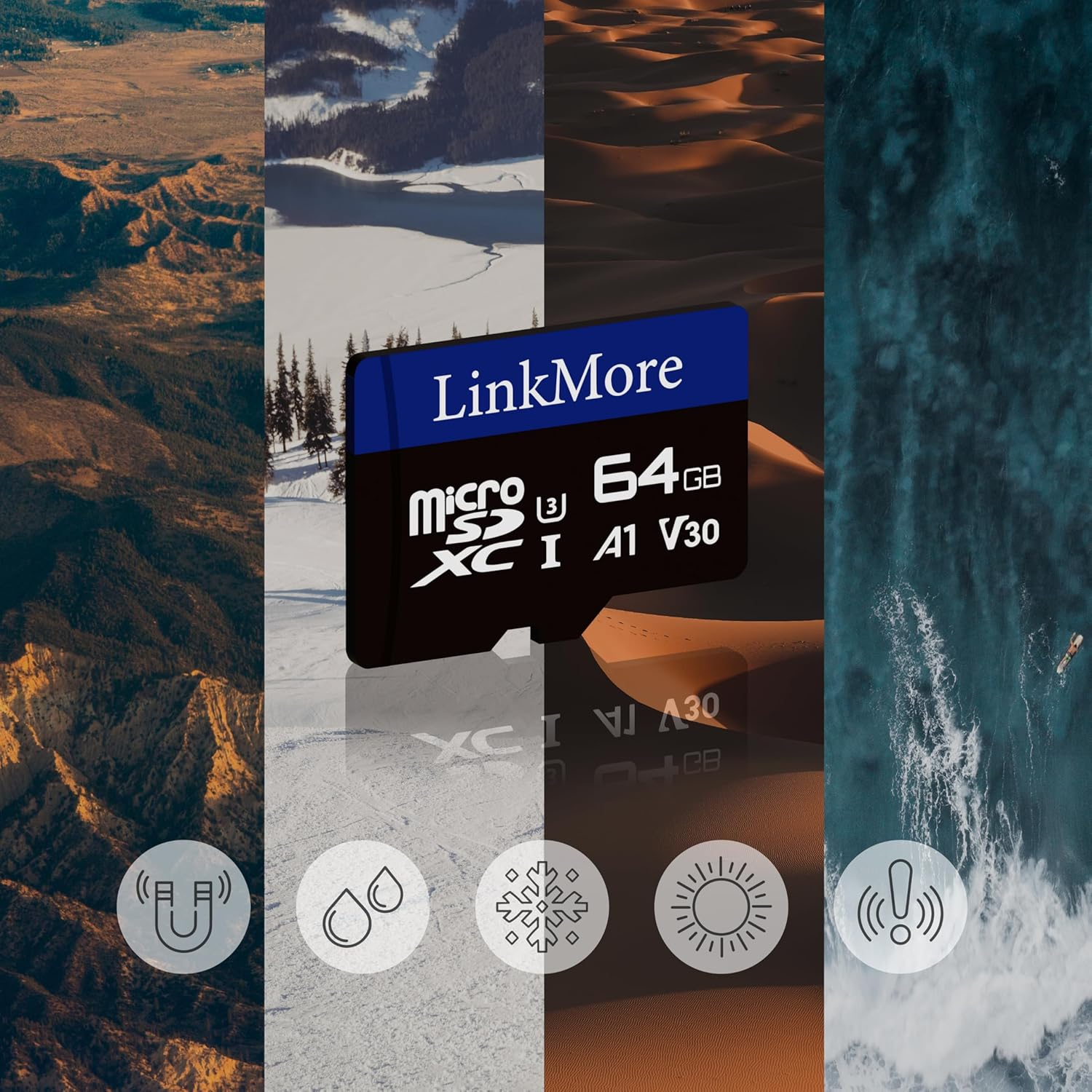 Linkmore XV13 64GB (2Pack) Microsd Memory Card, Microsdxc A1 UHS-I U3 V30 Class 10, Read up to 95 Mb/S, Write up to 45 Mb/S, SD Adapter Included - A1 V30 (2Pack), 64Gb(V30 2Pack) image number 5